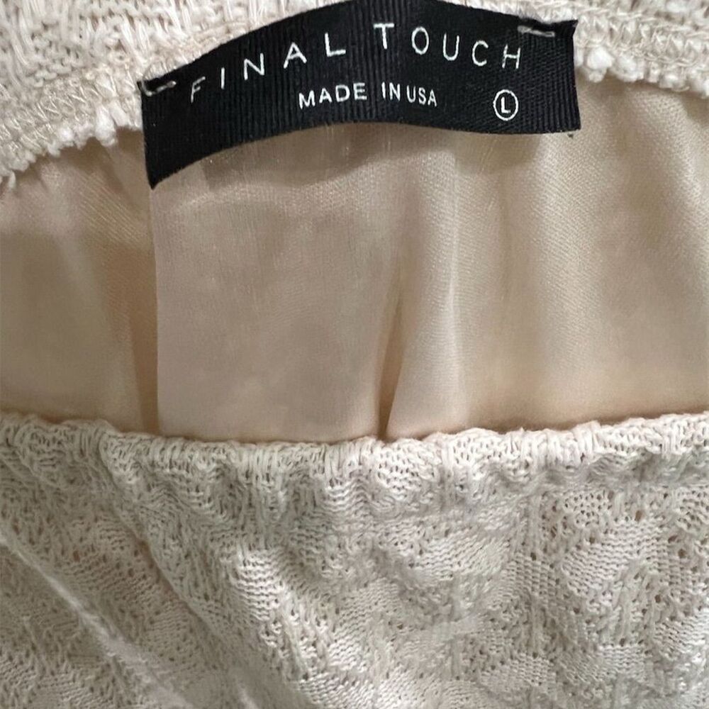 Final Touch Women's Ivory Textured Maxi Skirt Size L Casual Formal - Picture 3 of 4